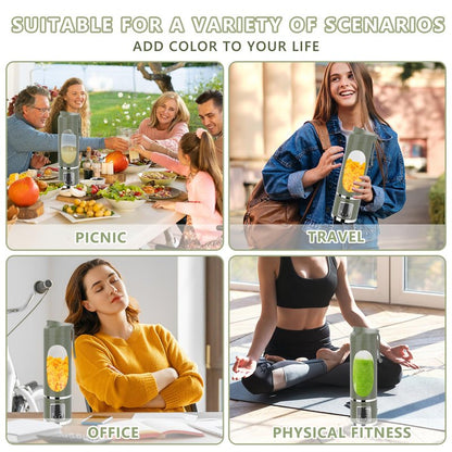 EASYSPEED Portable Blender Electric USB-C, 500ML Personal Juicer for Shakes, 12 Blades, 1500mAh Rechargeable, BPA Free, 18oz Small Blender with Leakproof Lid & Sip Spout, Mixing, Compact