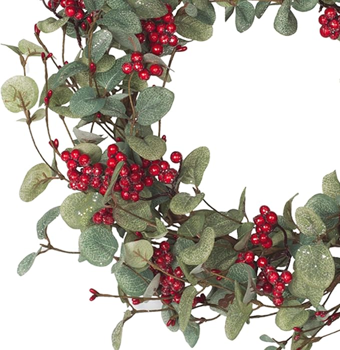 18 Inch Christmas Wreath Christmas Decorations with Berries Winter Wreath