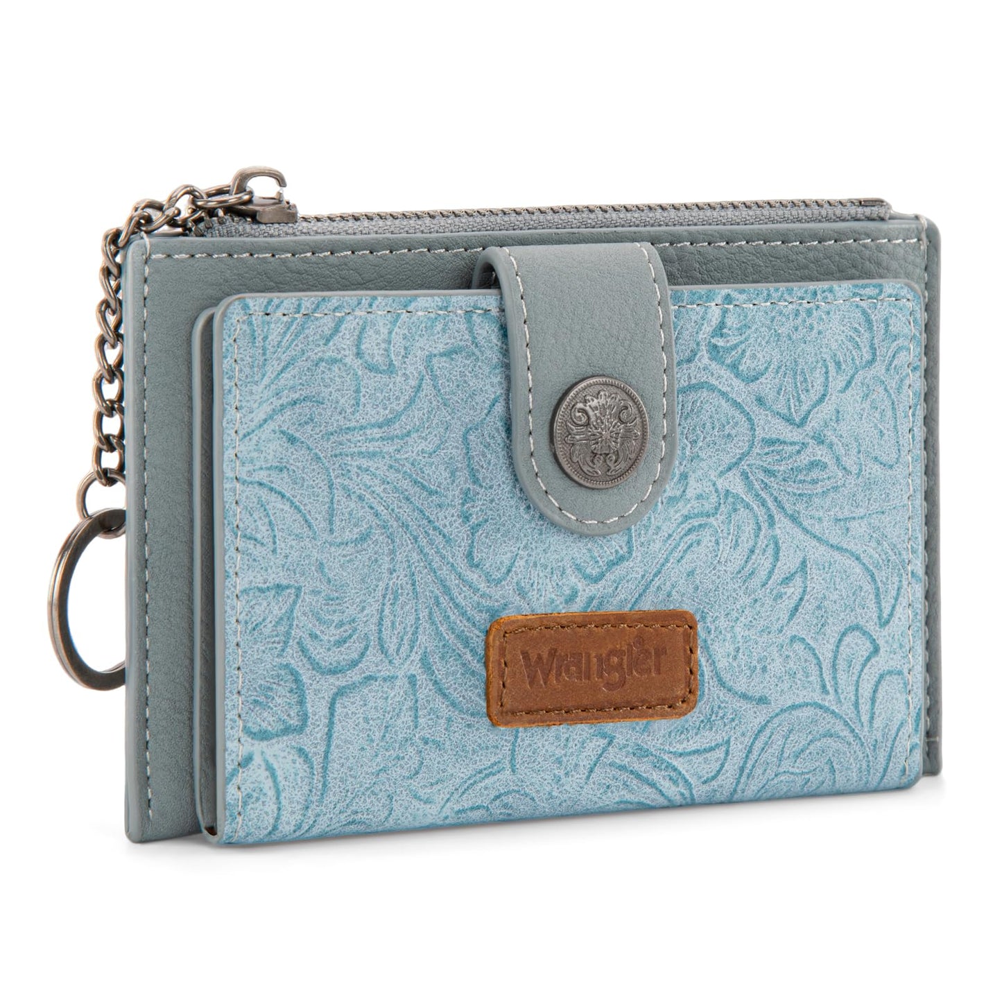 Montana West X Wrangler Small Women'S Wallet Western Keychain Card Holder for Women Slim Minimalist Wallet with Rfid Lining and Smooth Metal Zipper WG338-W099JN