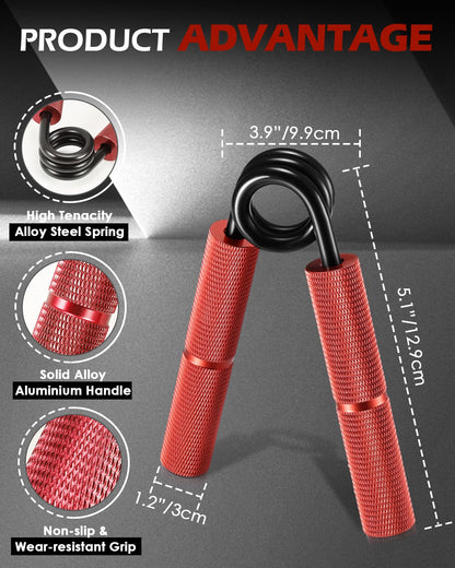 Hozzen Grip Strength Trainer, 6 Pack Grip Strength Trainer Set (50-200LB), No Slip Hand Grip Strengthener, Wrist Forearm Strengthener with Grip Tape for Strength Training, Exercise, Injury Recovery