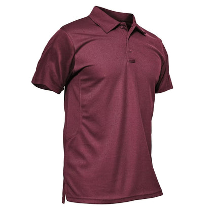 MAGCOMSEN Polo Shirts for Men Golf Shirts Quick Dry Collared Short-Sleeve Work Polo Performance Shirt Wine Red XXL