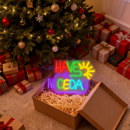 Neonawall Have A Nice Day Neon Sign for Wall Decor Light Up Letters Led Sign Birthday Party Gifts Led Decorative Night Signs Motivational Room Decorations Supplies Gift for Friend Home Bedroom Dorm