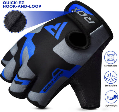 RDX Weight Lifting Gloves Women Fitness Workout, Anti Slip Padded Palm Grip Protection, Elasticated Breathable, Powerlifting Gym Bodybuilding Strength Training, Half Finger, Cycling Calisthenics