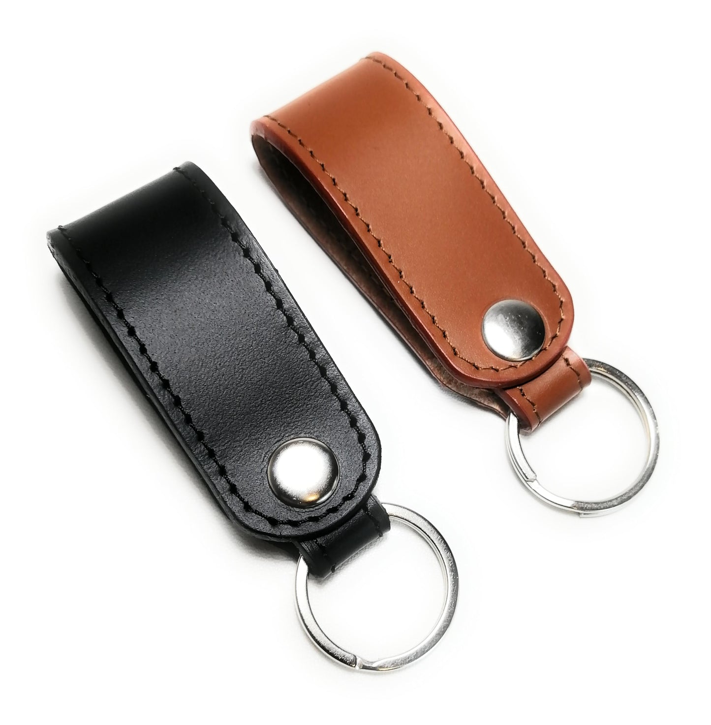 Key Chain Genuine Leather Car Keychain for Belt, Universal Key Fob Keychain Holder for Men and Women (Black key chain)