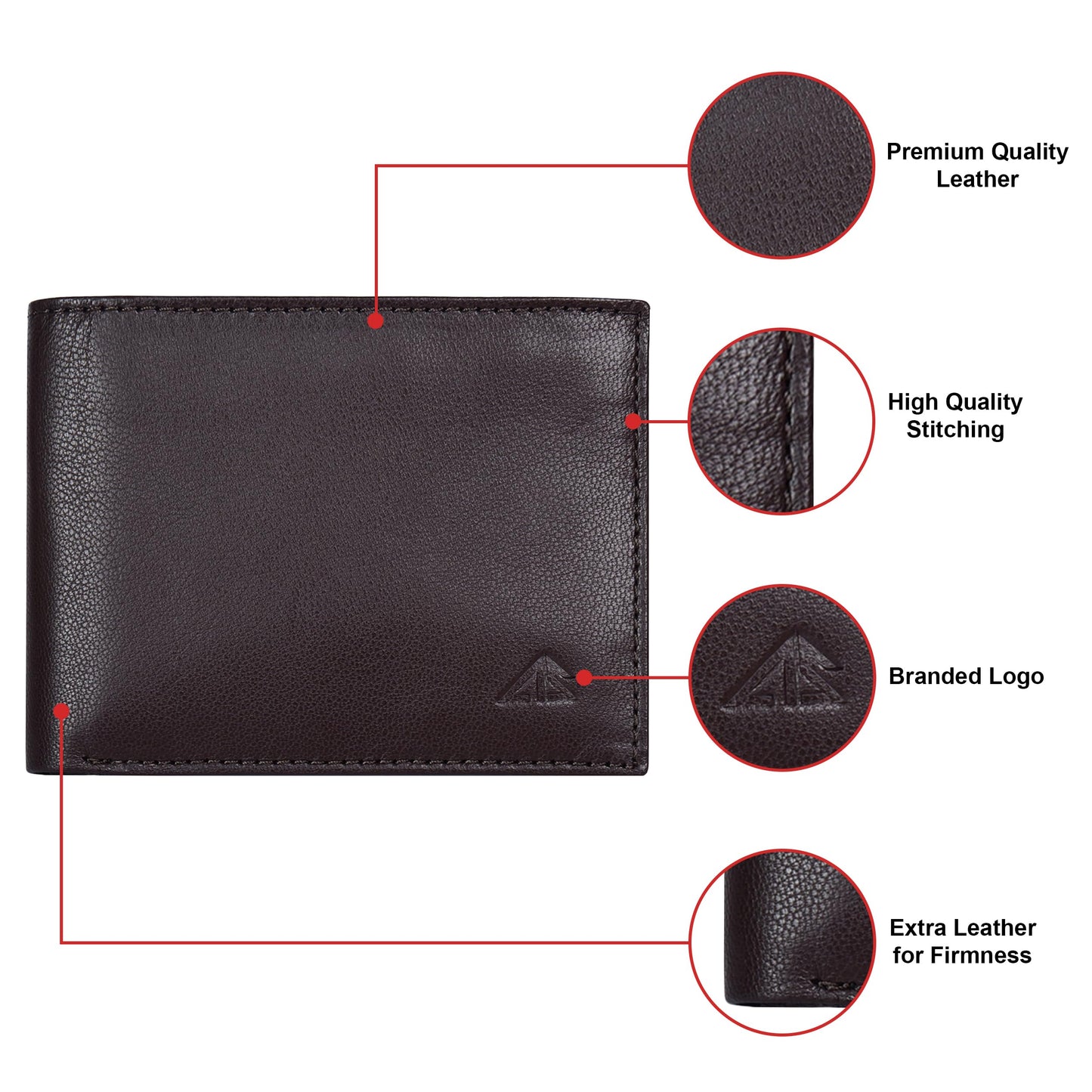 ASAD Leather Bifold Wallets For Men with 2 Note Compartment, 6 Card Slots, 2 Slip Pocket & 1 ID Slot, Genuine Leather Bifold Wallet for Men, RFID Blocking, Slim Wallet | Brown