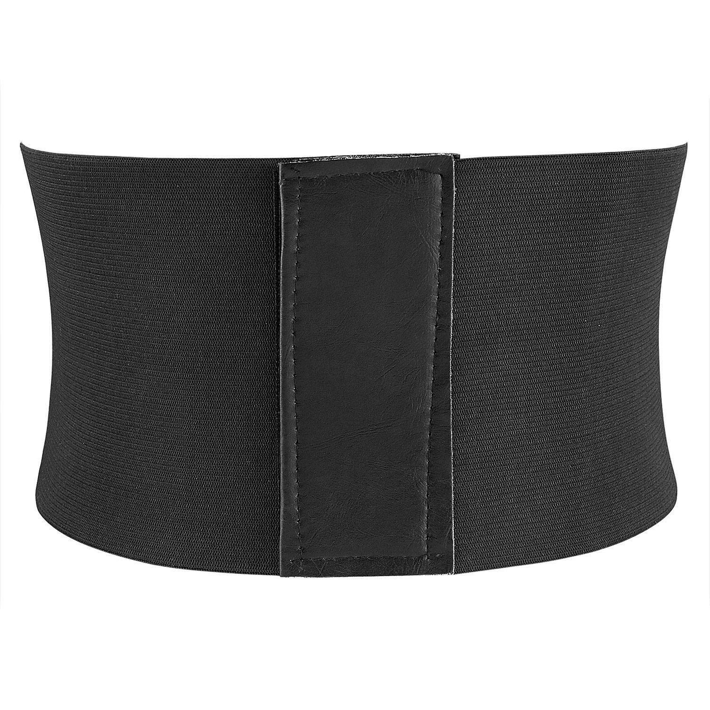 Glamorstar Corset Belt for Women Lace-up Leather Elastic Belts for Dresses Wide Tied Waspie Cincher Belts 85cm Black