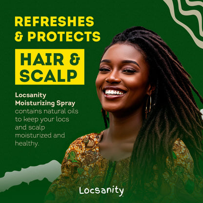 Locsanity Daily Moisturizing Refreshing Spray for Locs, Dreadlocks - Rose Water and Peppermint Hair Scalp Moisturizer, Dreadlock Spray - Natural Loc Care and Maintenance (12oz)