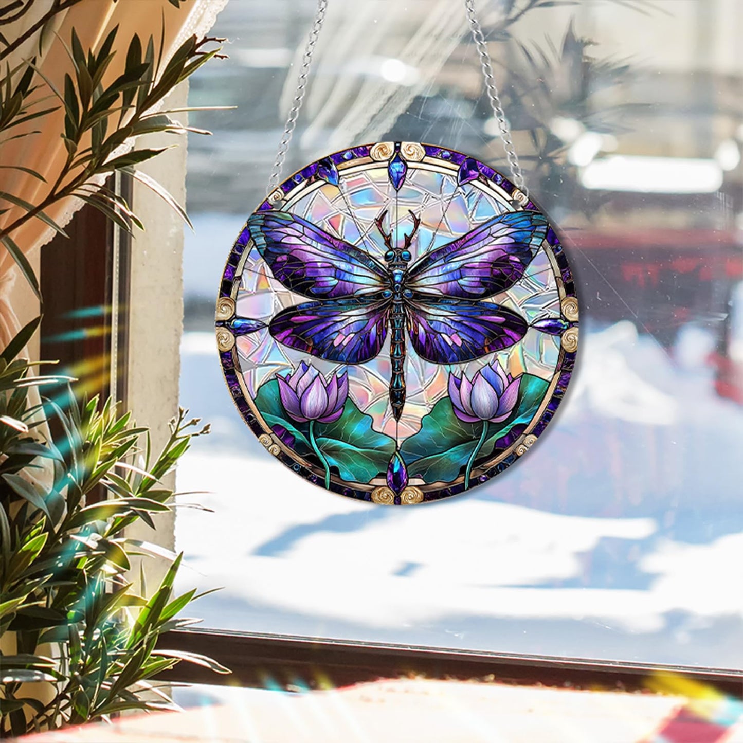 zhuoyaju Acrylic Suncatcher Window Hanging, Hummingbird Sun Catcher Rainbow Indoor Window Decoration for Living Room Bedroom Summer Home Balcony Ornaments, 7.87 inches