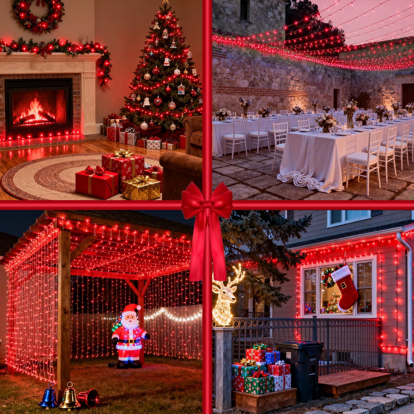 750 LED 240FT Valentines Day Decorative Lights, Connectable Red Valentine Lights Indoor with Timer Memory & Dimmable & 12 Modes, Decoration Fairy String Lights for Outside Bedroom Patio Tree Party