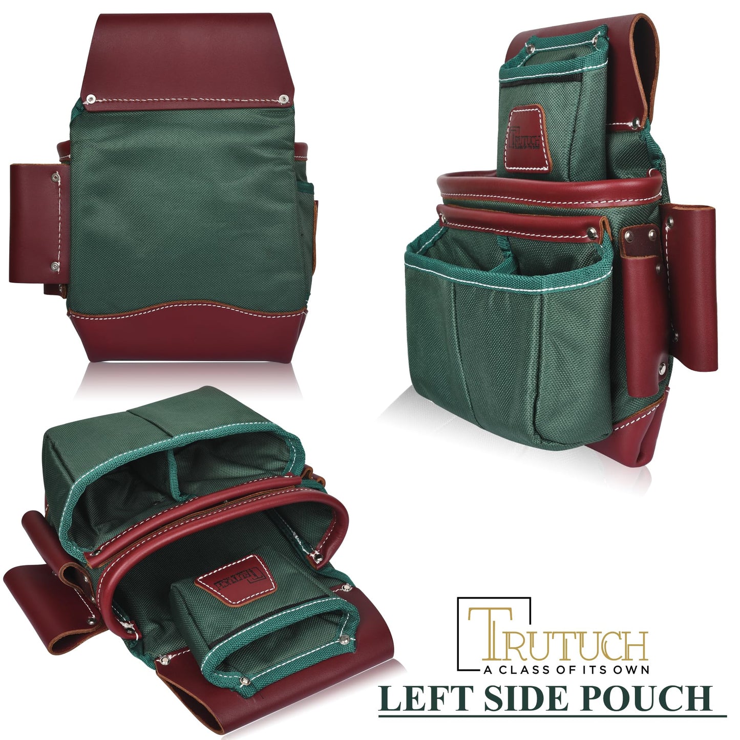 Nylon and Leather Tool Belt | Framing Bags | Leather Tool Belts | Nylon Tool Pouch | Carpenter Tool Belt | Construction | Framers | Electrician (Green)