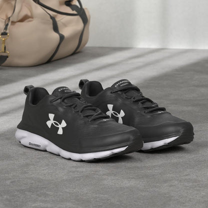 Under Armour Men's Charged Assert 9 Running Shoe, Black (001)/White, 11.5 X-Wide US