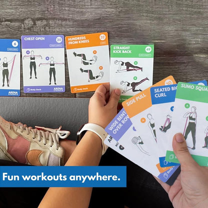 Strength Workout Cards - Instructional Fitness Deck for Booty Band Exercises | Beginner Resistance Band Guide