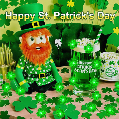 Aogist Super Bright 50LED Shamrock String Lights - 16ft St Patrick's Day 3D Clover Fairy Lights Battery Operated for Indoor/Outdoor Irish Party, Wedding, Holiday Green Decor - 2 Pack
