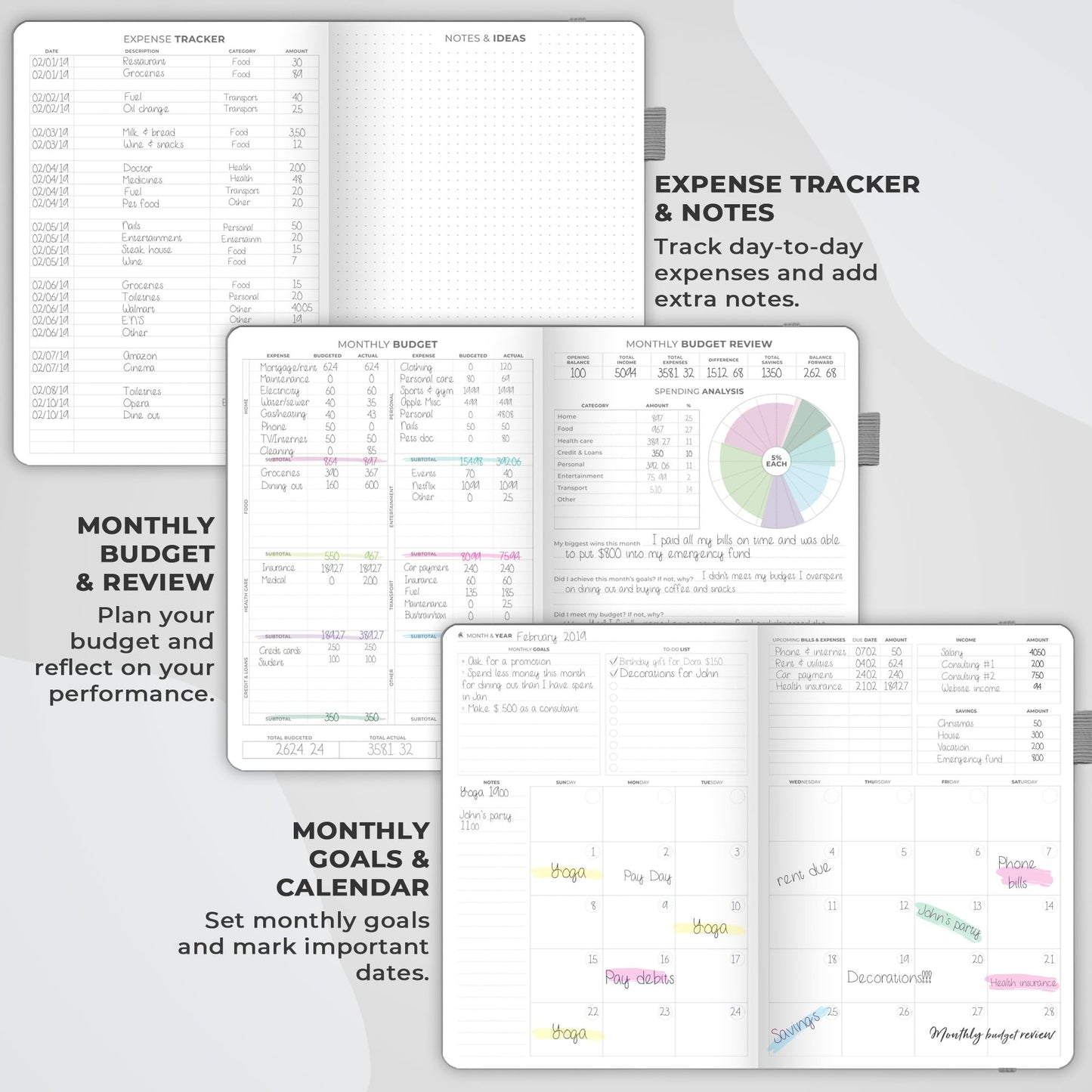 Clever Fox Budget Planner Pro - Financial Organizer + Cash Envelope Budget System. Monthly Finance Journal, Expense Tracker & Personal Account Book. Undated - Start Anytime. (7''x10'') – Gray