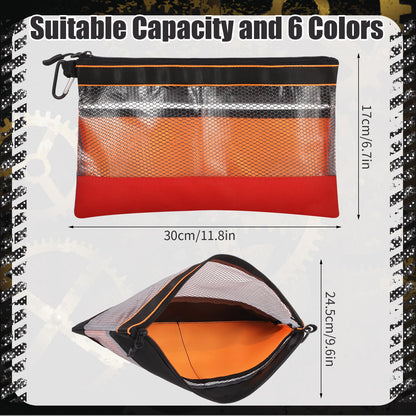 BESARME 6 Pcs 11.8" Clear Tool Pouch Tool pouch Bags Zipper tool pouch with Heavy Duty Mesh Window