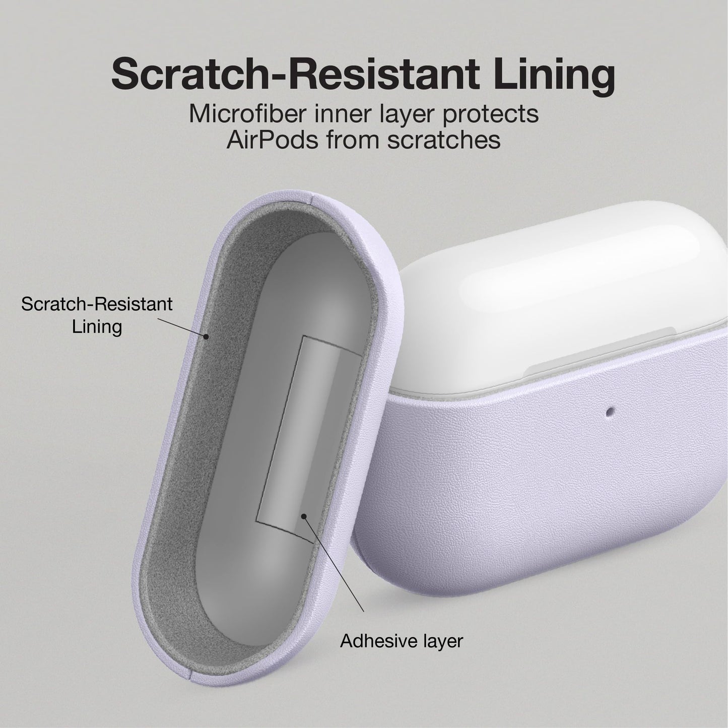AMAZINGTHING for AirPods Pro 3 [Glamour Artisan] Case, PU Leather Protective Cover, Wireless Charging Ready, Scratch-Resistant Microfiber Lining, Precise Cutouts, Carabiner Included, Purple