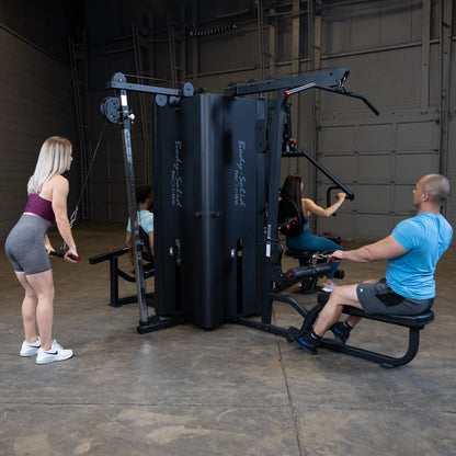 Body-Solid Pro Clubline (S1000) Multi-Station Four Weight Stack Commercial Gym Machine, Upper & Lower Body Strength Training Functional Exercise Workout Stations for Weights lifting and Bodybuilding