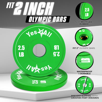 Yes4All Fractional Weight Plates Set, Available In Steel And Rubber, Set of 2/4/6 Plates in 1.25LB, 2.5LB, or 5LB Sizes, Micro Change Plates for Dumbbell and Olympic Barbell Weightlifting
