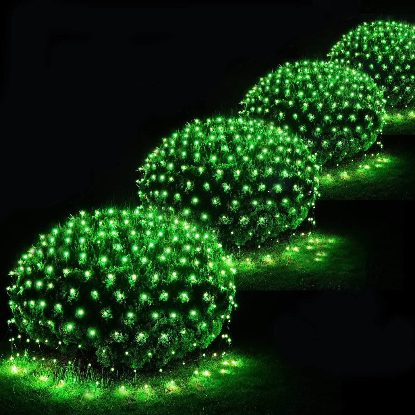 Christmas Net Lights Outdoor, 360 LED 21ft x 5ft Large Net Mesh String Lights 8 Modes, Twinkle Lights Connectable Plug in for Bushes Hedge Yard Garden Party Decor, Green