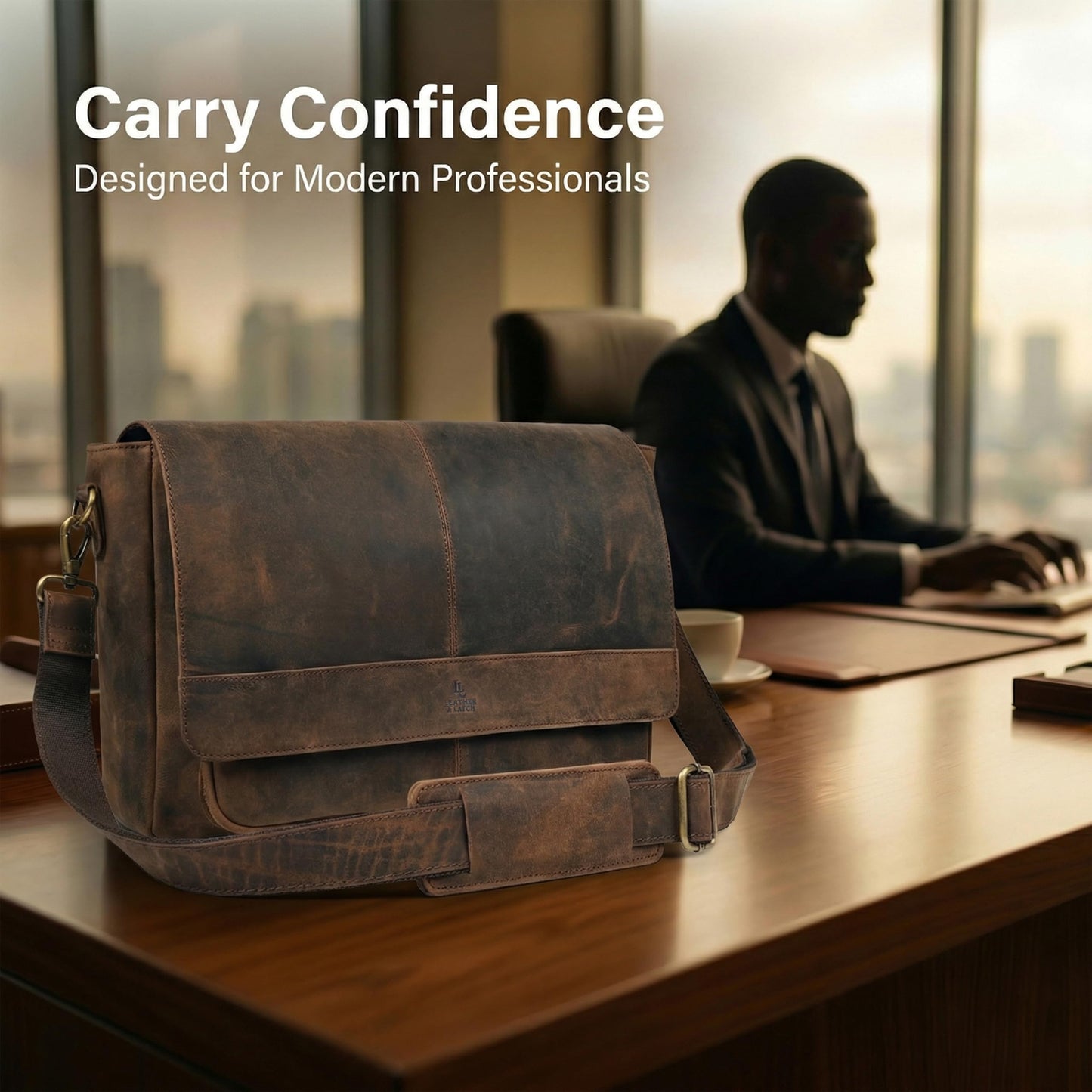 Genuine Leather Handmade Laptop Messenger Bag-16 Inch Satchel - Brown Shoulder Bag for Men & Women, Crossbody Work Bag for Travel, Office, and Daily Use