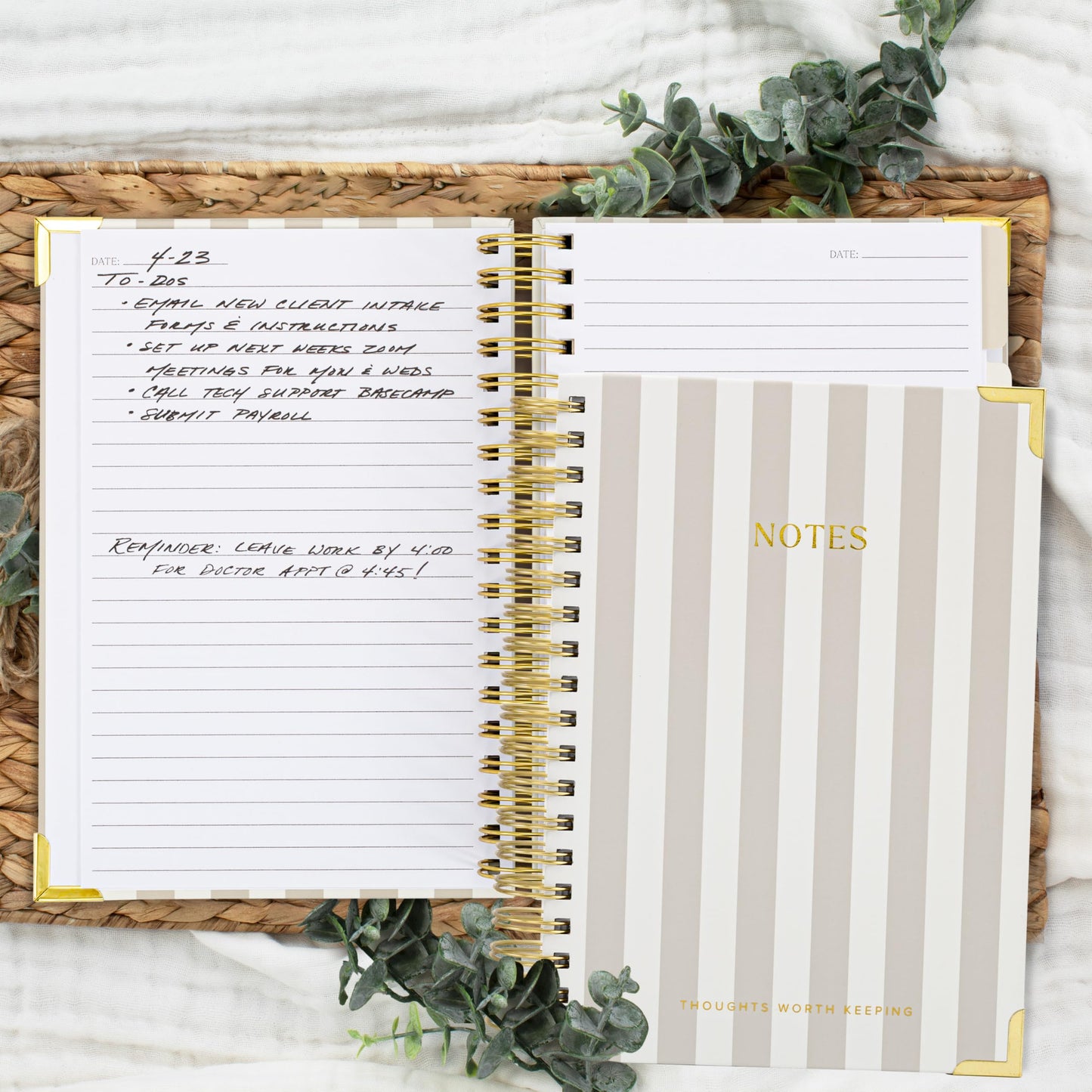 Aesthetic Thick Spiral Notebook With Tabs - Premium Journal For Women Size B5 - College Ruled Note Book With 300 Lined Pages and Dividers - Perfect For Writing And Staying Organized at Work or School