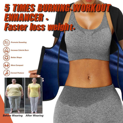 Sauna Suit Shirt for Women - Weight Loss Waist Trainer Sweat Vest | Fitness Fajas