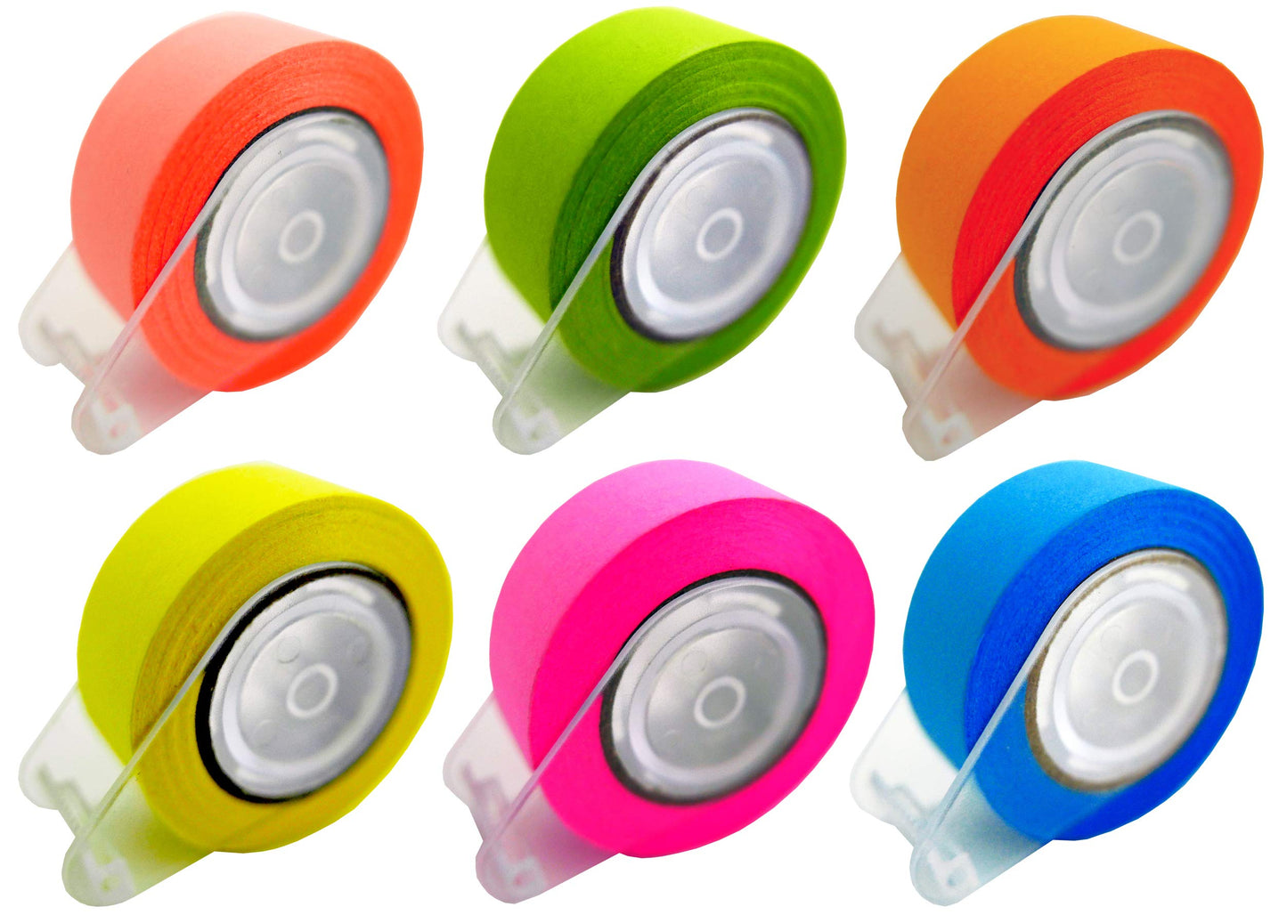 4A Roll Sticky Notes with Dispenser,Full Adhesive,Width x Length 0.6 x 393 Inches,6 Different Neon Colors,Self-Stick Notes,6 Roll/Pack,4A PSS 32x6
