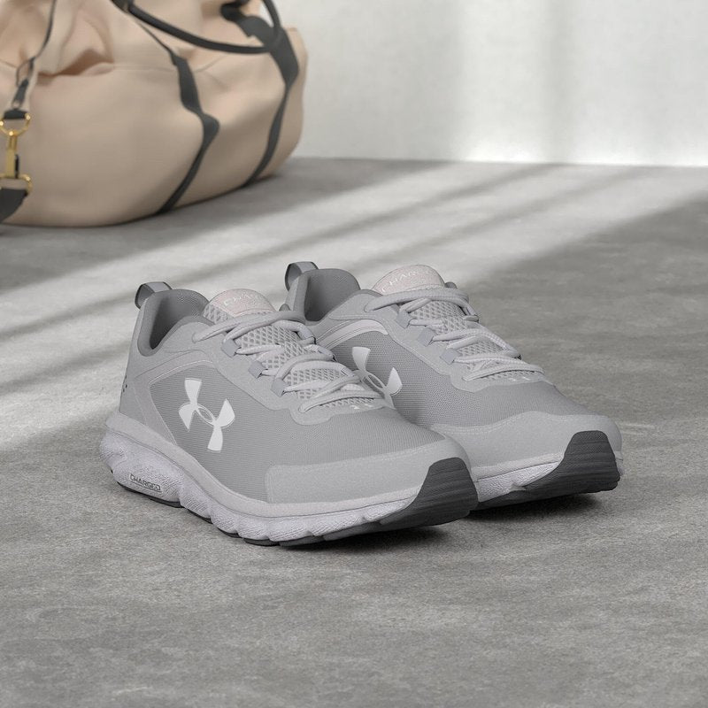 Under Armour Men's Charged Assert 9 Running Shoe, Mod Gray (101 White, 9.5 US