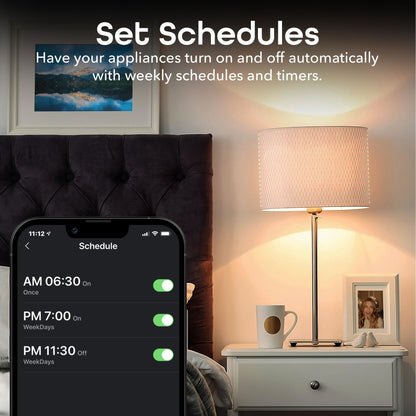 Geeni Smart Surge Protector 6-Outlet Power Strip – Wi-Fi Enabled with Voice Control (Alexa, Google Assistant), Surge Protection, 3ft Extension Cord, Remote Access