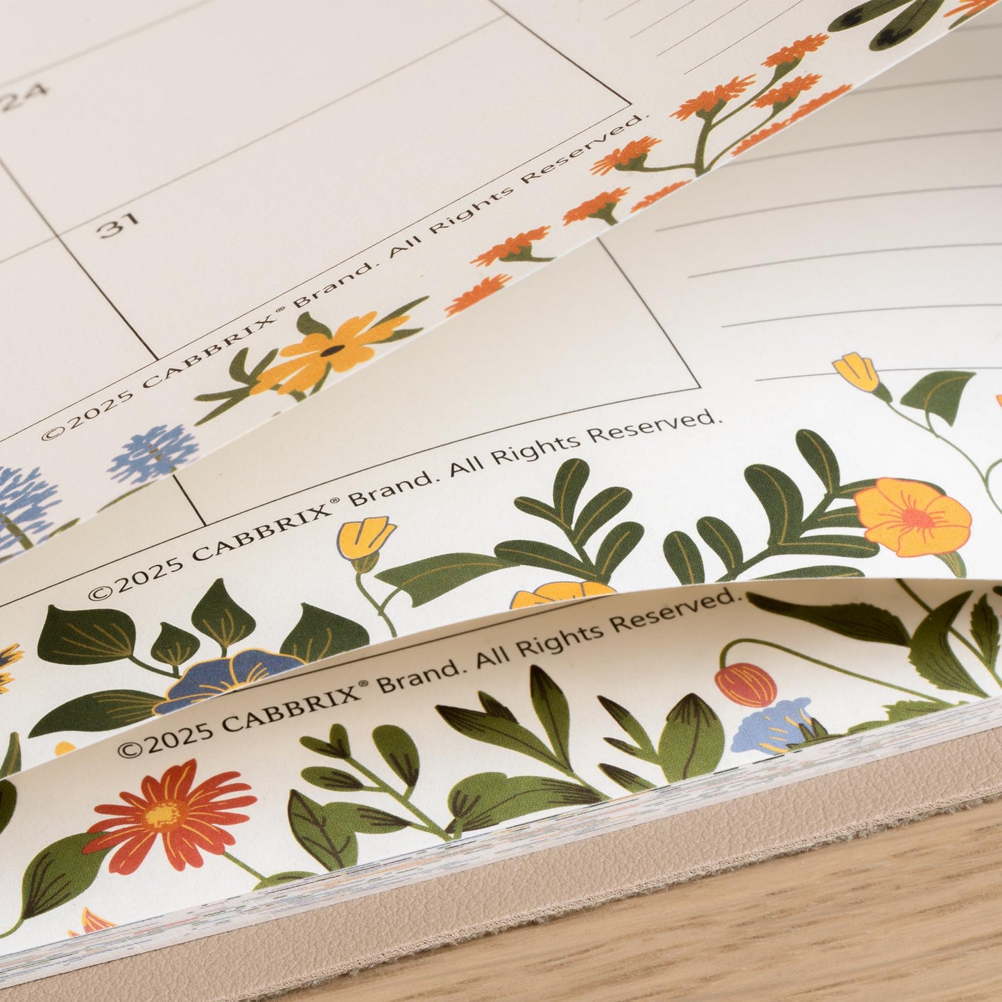 Desk Calendar 2026 with Desktop Mat, Cabbrix Desk Pad Calendar 15 x 12 Inch Runs From January 2026 to June 2027, Floral Design Calendar 2026 for Home School and Office (Apricot)