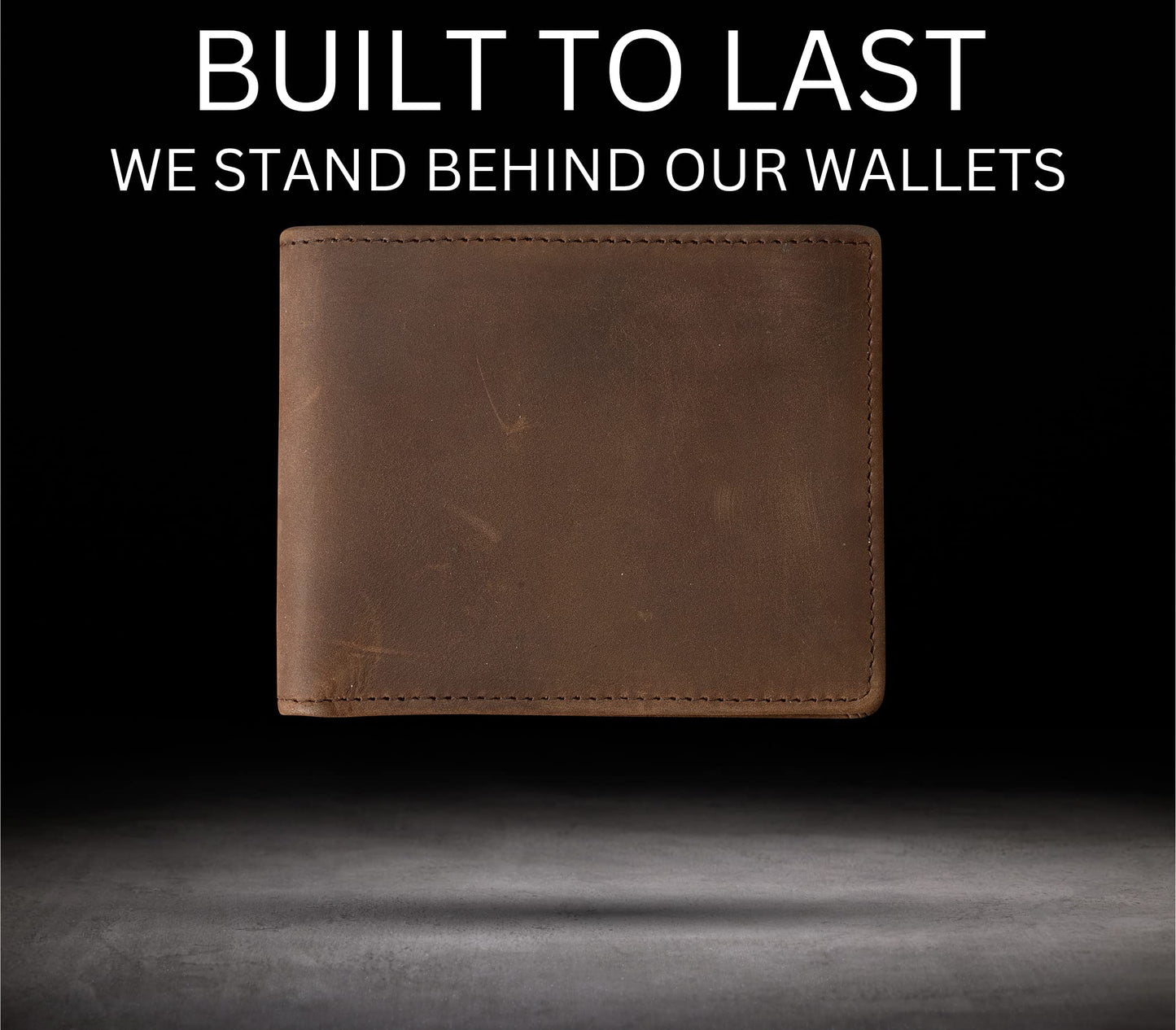 Stealth Mode Brown Leather Bifold Wallet for Men With ID Window and RFID Blocking, One Size