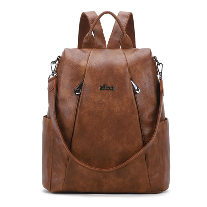 ZOCAI Backpack Purse for Women Medium Anti-Theft Backpacks Purses Design Leather Shoulder Bags with Removable Strap