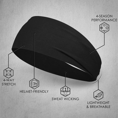 Sport Headbands for Men - 7 Pcs Sweat Absorbent Running Headband for Fitness Workout Running Rugby Baseball Yoga High Intensity Interval Training, Unisex Sweatband for Both Men and Women
