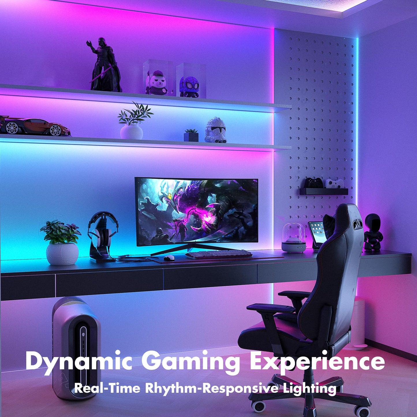 ATHONO Led Lights for Bedroom 200FT Smart IC+RGB, Music Sync Color Changing Strip Lights, 24Key Remote+App Control Light Strip for BedHead,Underbed,Ceiling,Background Wall(2Rolls of 100FT)