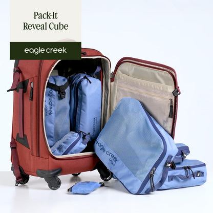 Eagle Creek Pack-It Reveal Cube Set - Packing Cubes for Compartmentalizing Luggage - Durable - Ultra-Lightweight - Water-Resistant - Easy Grab Zipper Pull - Mesh Windows - Mandarin - XS/S/M