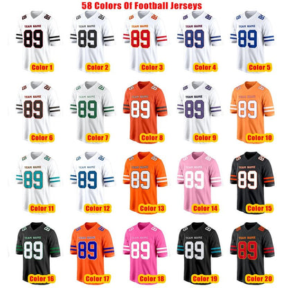 Green Custom Football Jersey for Women Men Team Clothing Name Number Jerseys Personalized Shirt Youth Kids Customized Football Uniform Fans Birthday Gift