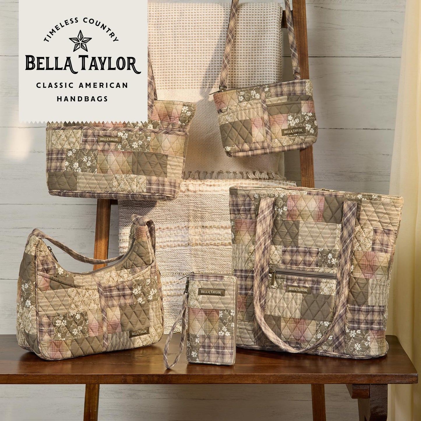 Bella Taylor Quilted Cotton Duffel Bag |Large Carry On Travel and Weekender Bag For Women| Woodland Patch