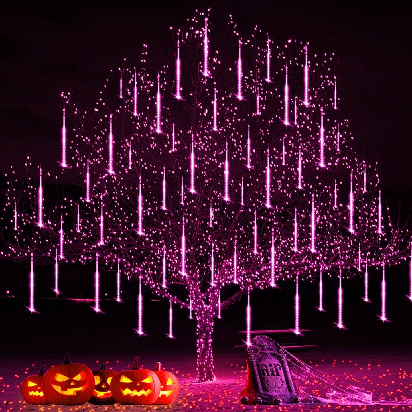 Adecorty Halloween Lights Outdoor, Purple Halloween Decorations, UL Plug