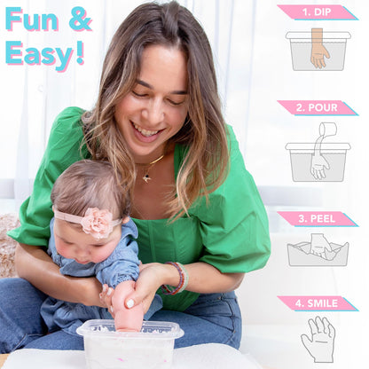 Luna Bean Baby Footprint & Hand Casting Kit (4 Pack) Newborn Keepsake Foot Hand Mold Kit - Baby Shower New Mom Gifts