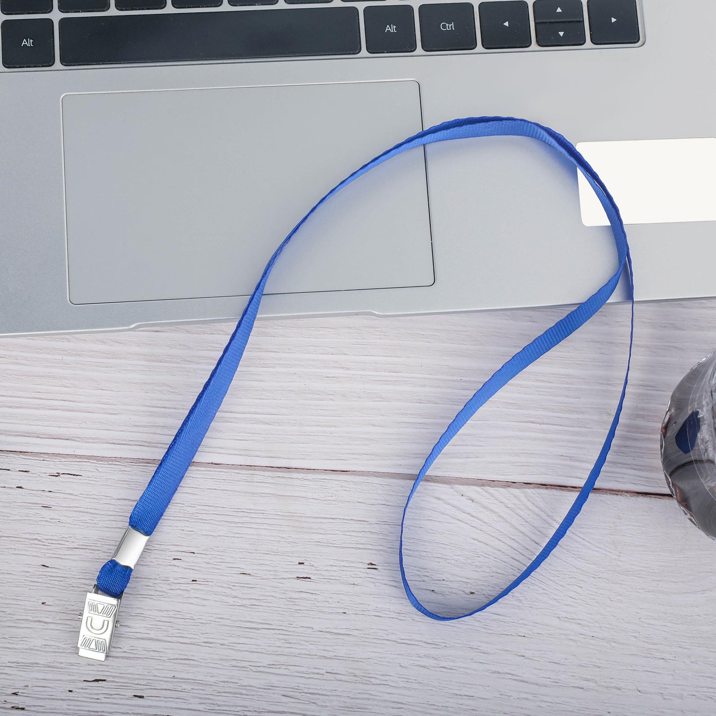 LOCONHA 100Pcs Black Lanyards with Clip lanyards for id Badges (Blue)