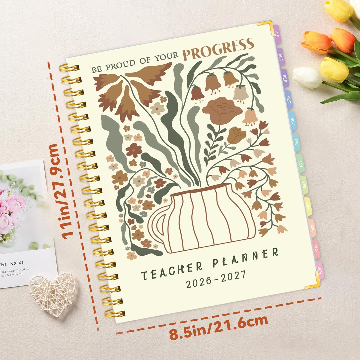 Teacher Planner 2026-2027, Academic Teacher Lesson Planner from July 2026 to June 2027, 8.5"x11" Large Weekly & Monthly Lesson Plan Book with Pocket & Stickers for School Teachers Supplies