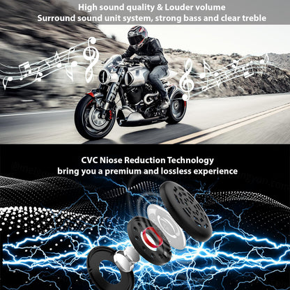 FreedConn Motorcycle Bluetooth Headset KY Bluetooth Helmet Intercom Motorcycle Communication Systems with CVC Noise Cancellation Stereo Music IP65 for Full/Half Face Helmet Basic Single People Use