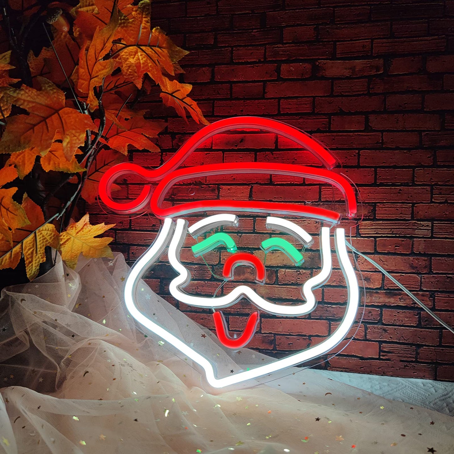 Santa Claus Neon Sign, Christmas LED Neon Signs for Wall Decor,Christmas Acrylic Neon Light Signs with USB/Swicth for Bedroom Teen Girl Kid Party