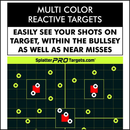 12x18 Splatter Targets. Shots Burst with a Bright Splatter Upon Impact. Instantly See Your Shots. (10)