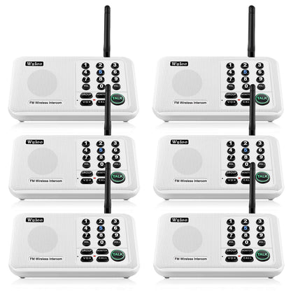 Wuloo Intercoms Wireless for Home 5280 Feet Range 10 Channel 3 Code, Wireless Intercom System for Home House Business Office, Room to Room Intercom, Home Communication System (4 Units Set, Black)