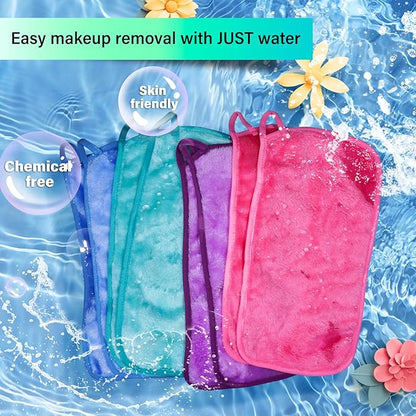 Nugilla Makeup Remover Cloths, 8 Packs Makeup Remover Towels Reusable Face Wash