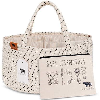 Lu & Ken 3 in 1 Large Diaper Caddy Organizer - Baby Tote Bag, Nappy Caddy, Diaper Basket Organizer - Nursery Storage Basket - Hanging Storage Caddy - Includes Stylish Canvas Bag - diaper caddy basket.