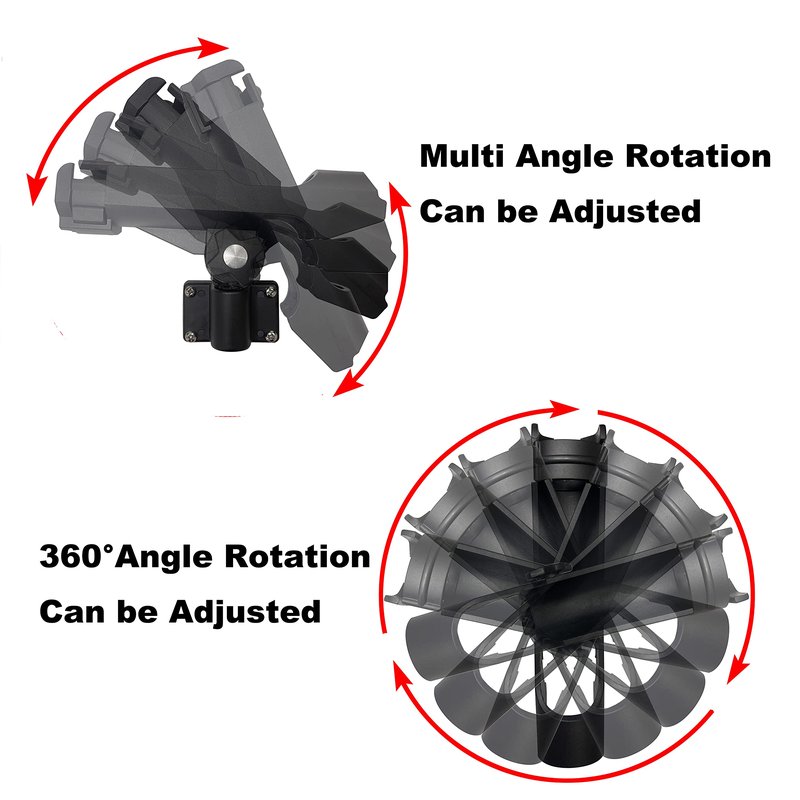HiUmi Adjustable Black Fishing Rod Holder for Boat Kayak Swivel Side Mount Kits Tackle (RH40-4Pack)