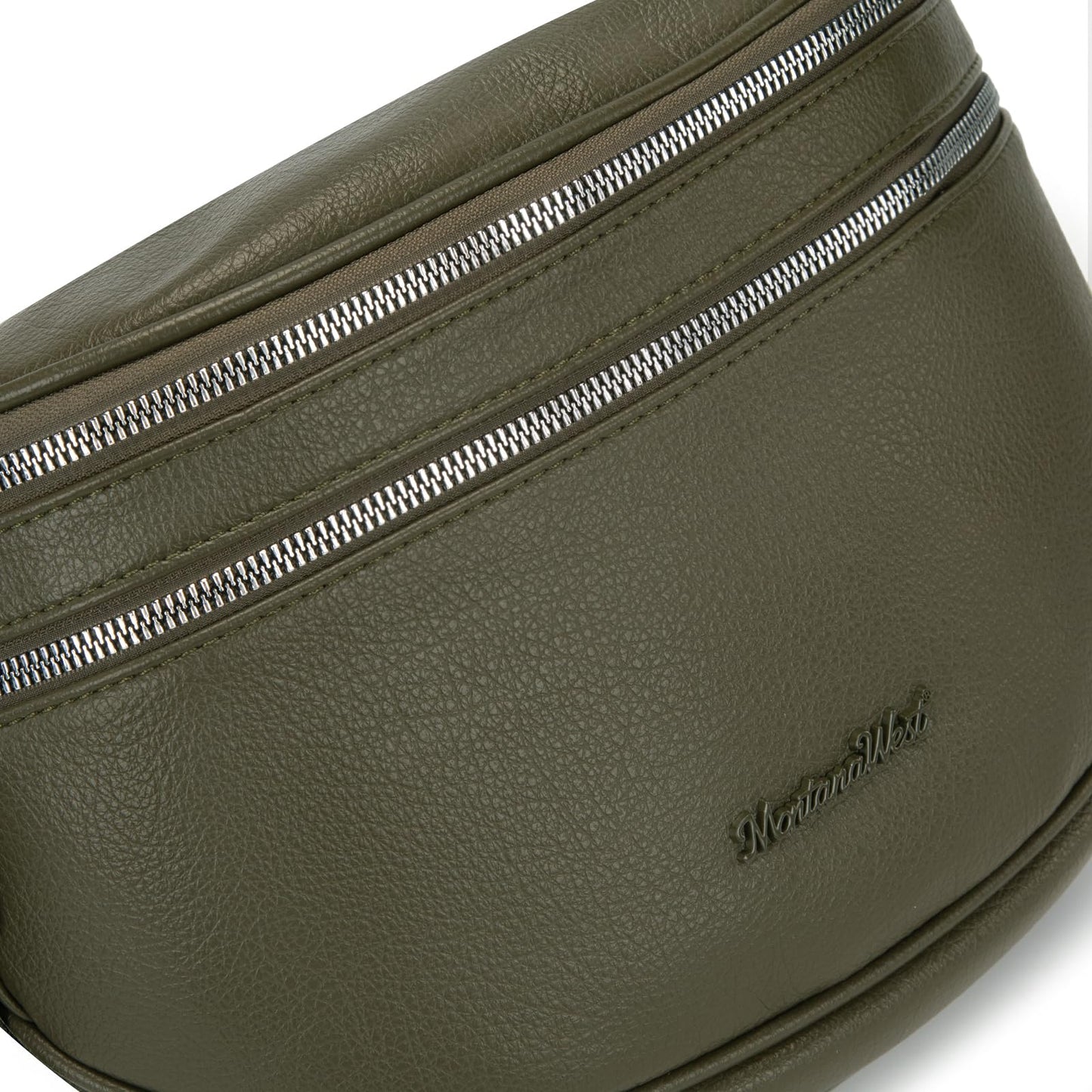 Montana West Crossbody Bags for Women Large Bum Bag Sling Belt Green Purse Fanny Packs with Adjustable Wide Strap, MWC-HB-638-GN
