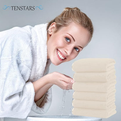 TENSTARS Silk Hemming Hand Towels